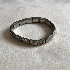 Stainless steel charm bangle